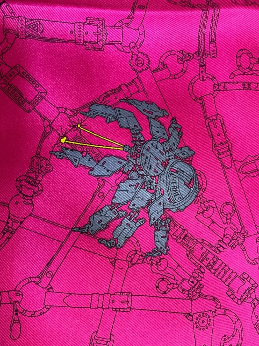 EXCELLENT Hermes Flamboyant Web 100% Silk Pochette Gavroche Robotic Spiders
